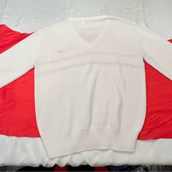 Vintage V-neck From The King Kod Brand with Red and Blue Stripes Size Medium - Picture 3 of 6